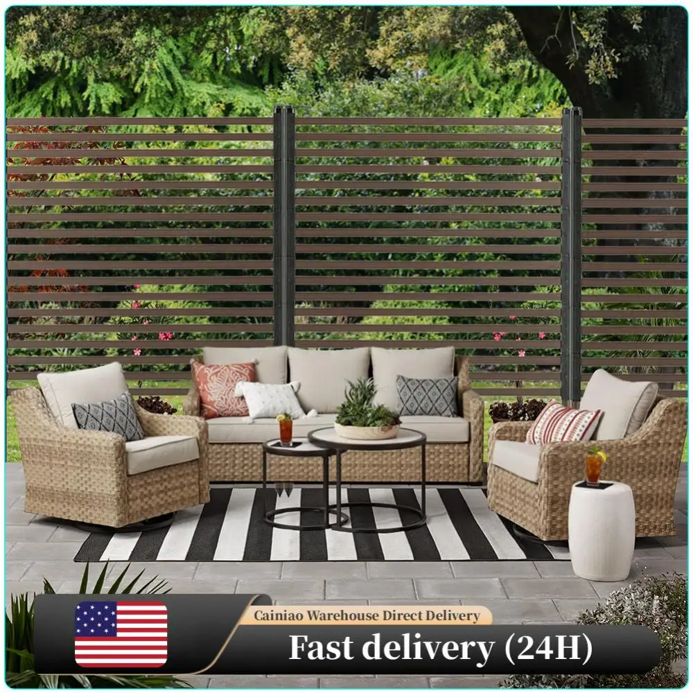 

3FT W X 4FT H Metal Outdoor Privacy Screen PE-Coated Steel Pipe Privacy Fence Fence Panel for Outside Patio Garden Backyard