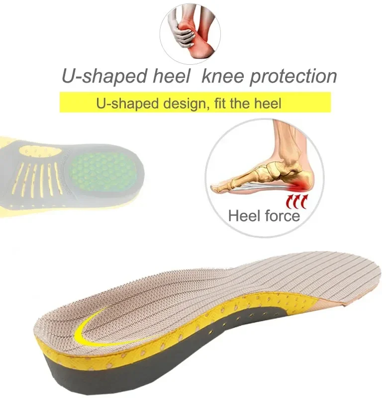 Arch Support Orthopedic Insoles for Flat Feet, Shoe Inserts Orthotics, Plantar Fasciitis Pain Relief Foot Care Pads