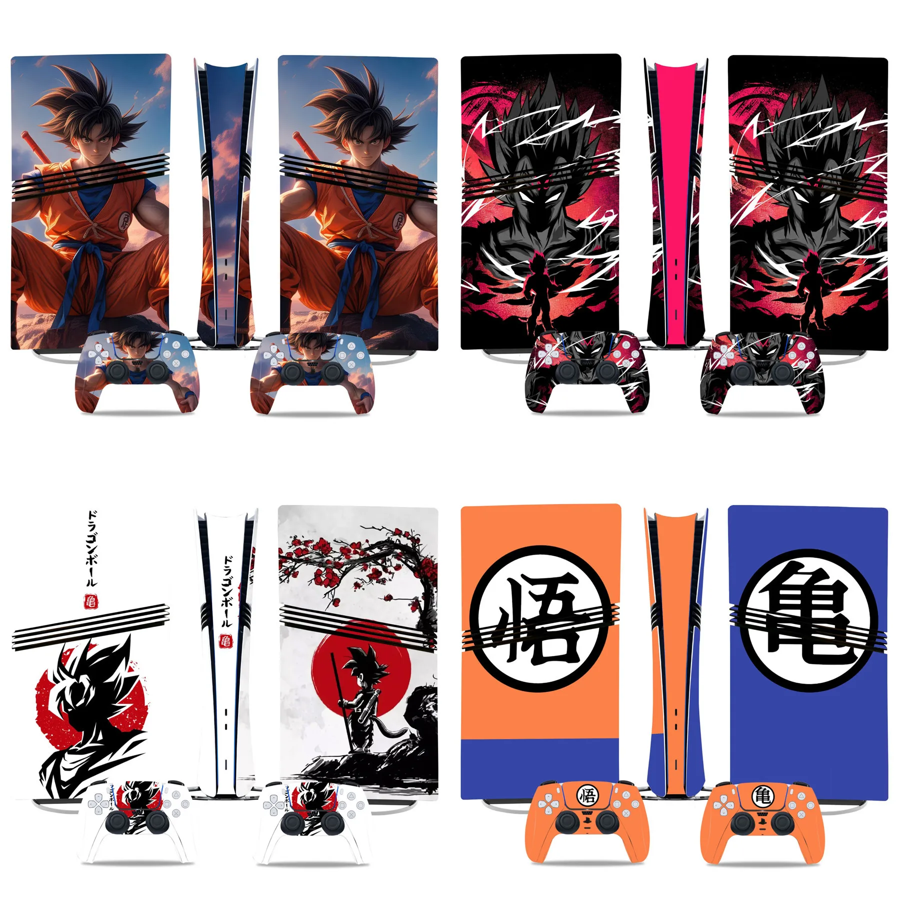 

Наклейка на весь корпус Dragon Ball для консоли и контроллера PS5 Pro, съемная наклейка из кожи аниме против царапин