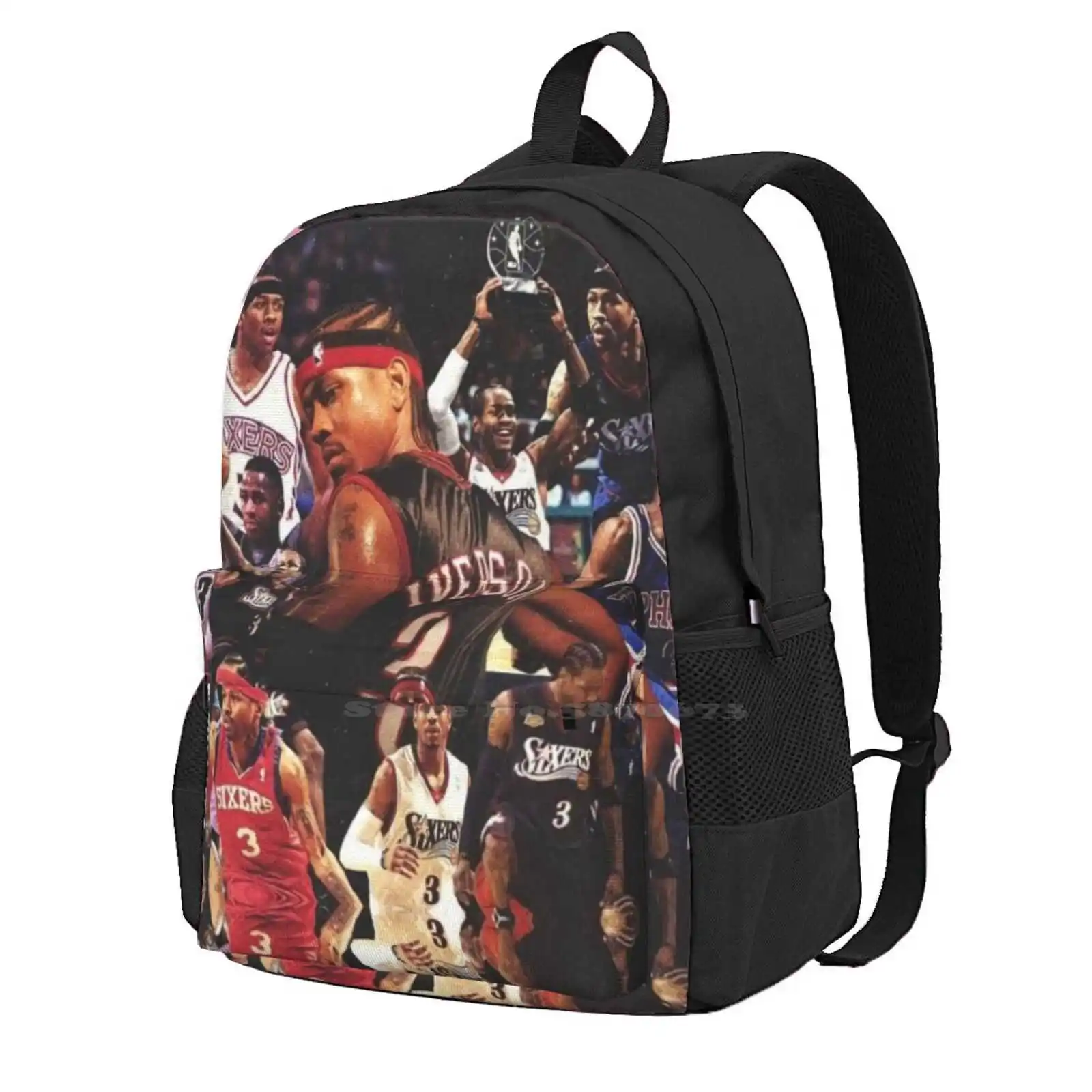 Design Allen Iverson School Bag Big Capacity Backpack Laptop 15 Inch Allen Iverson Wallpaper Allen Iverson Art Allen Iverson