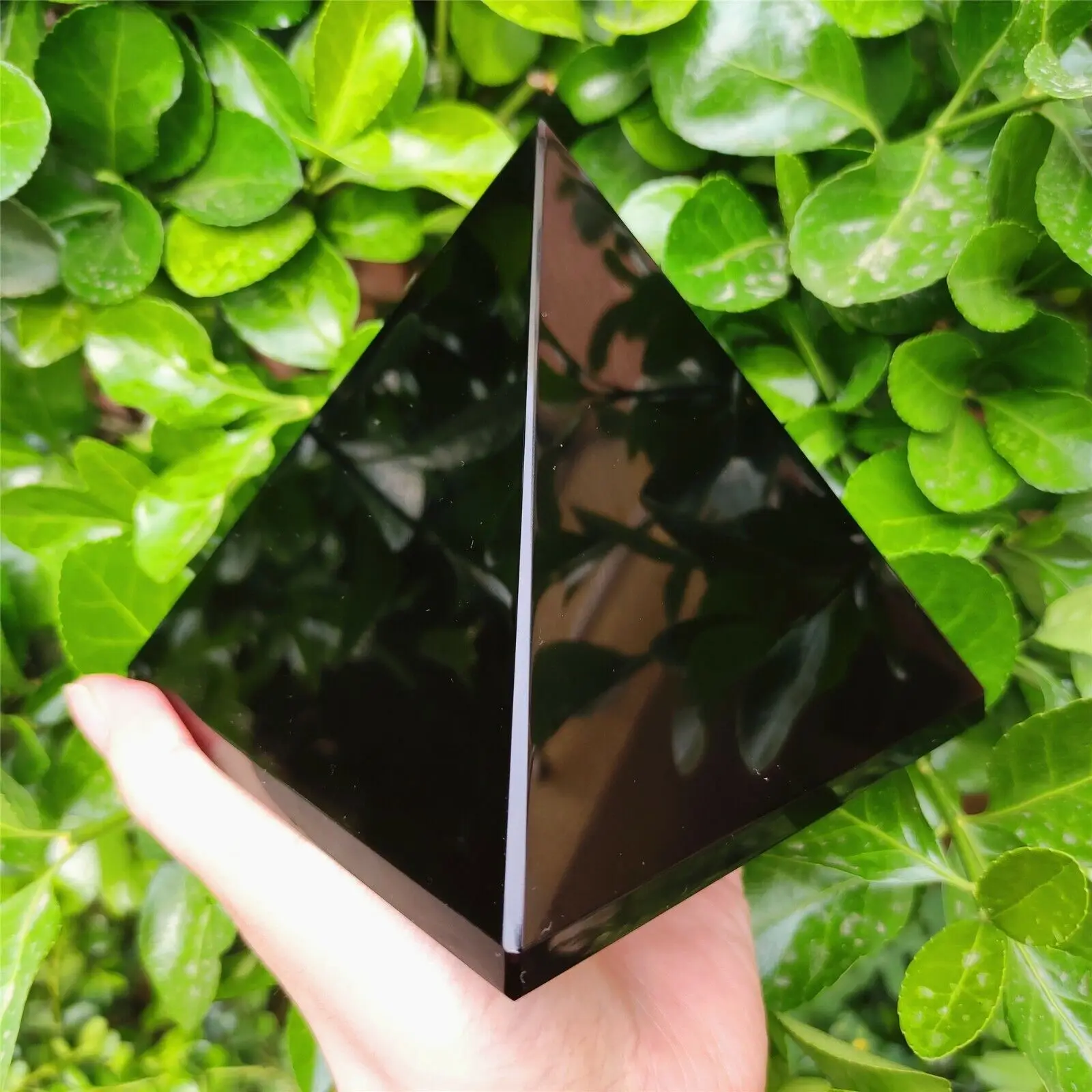 Natural Black Tourmaline Stone Crystal Healing Energy Chakra Pyramid
