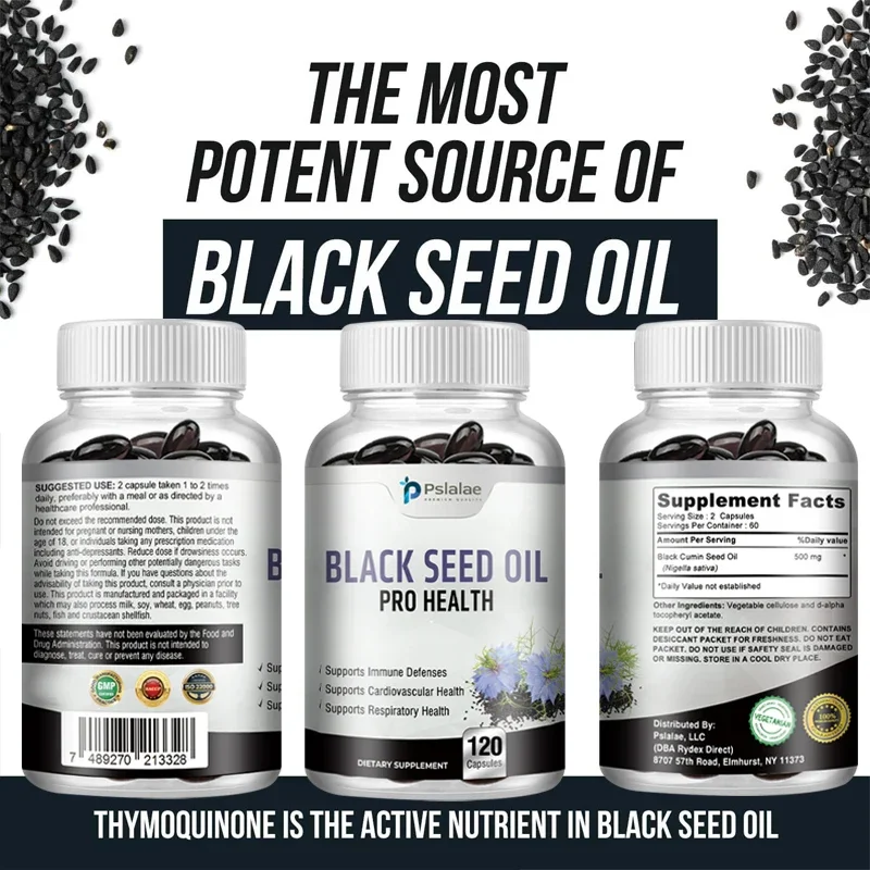 Black Seed Oil Capsules - Supports Immune Defense, Cardiovascular Health, and Promotes Respiratory Health Supplement - Image 6