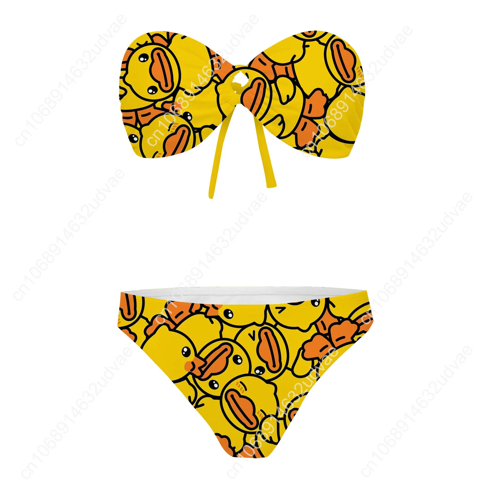 Yellow Duck Strapless Swimsuit Womens Bathing Suits Personalized Fashion Swimwear Pool Party Sexy Bikini Customize Beachwear