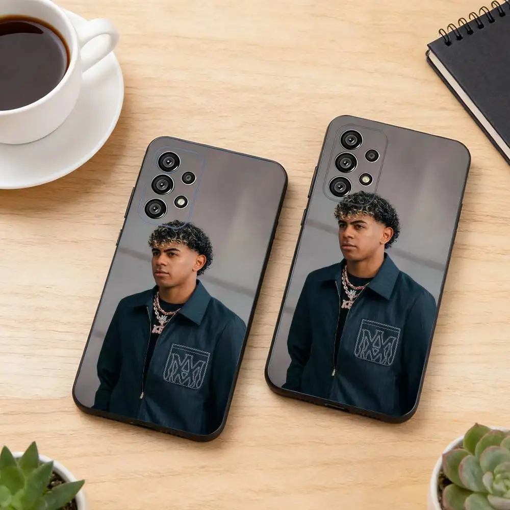 Lamine Yamal F-Football Star Phone Case Black Silicone Soft For Samsung S25,S24,S21,S22,S23,S30,Ultra,S20,Plus,Fe,Lite