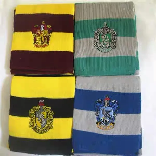 Bufanda gruesa y cálida de Harry Potter, insignia de la Universidad de Slytherin Hogwarts, Gryffindor, Hermione, regalo, Ravenclaw, accesorio de moda