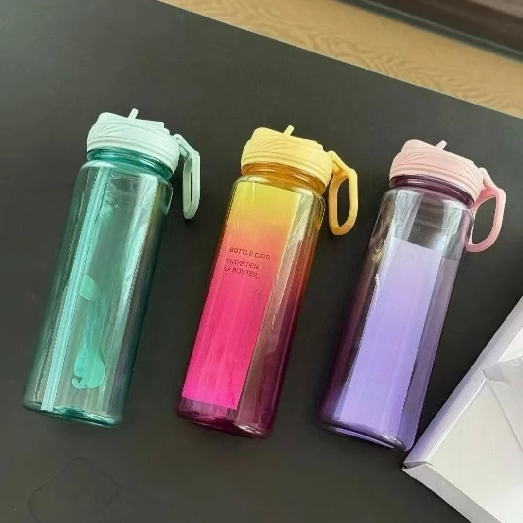 Lemon Back to Life 710ml Sports Straw Cup Leakproof Plastic Sports  Water Bottle Stainless Titanium Vacuum Portable Leakproof