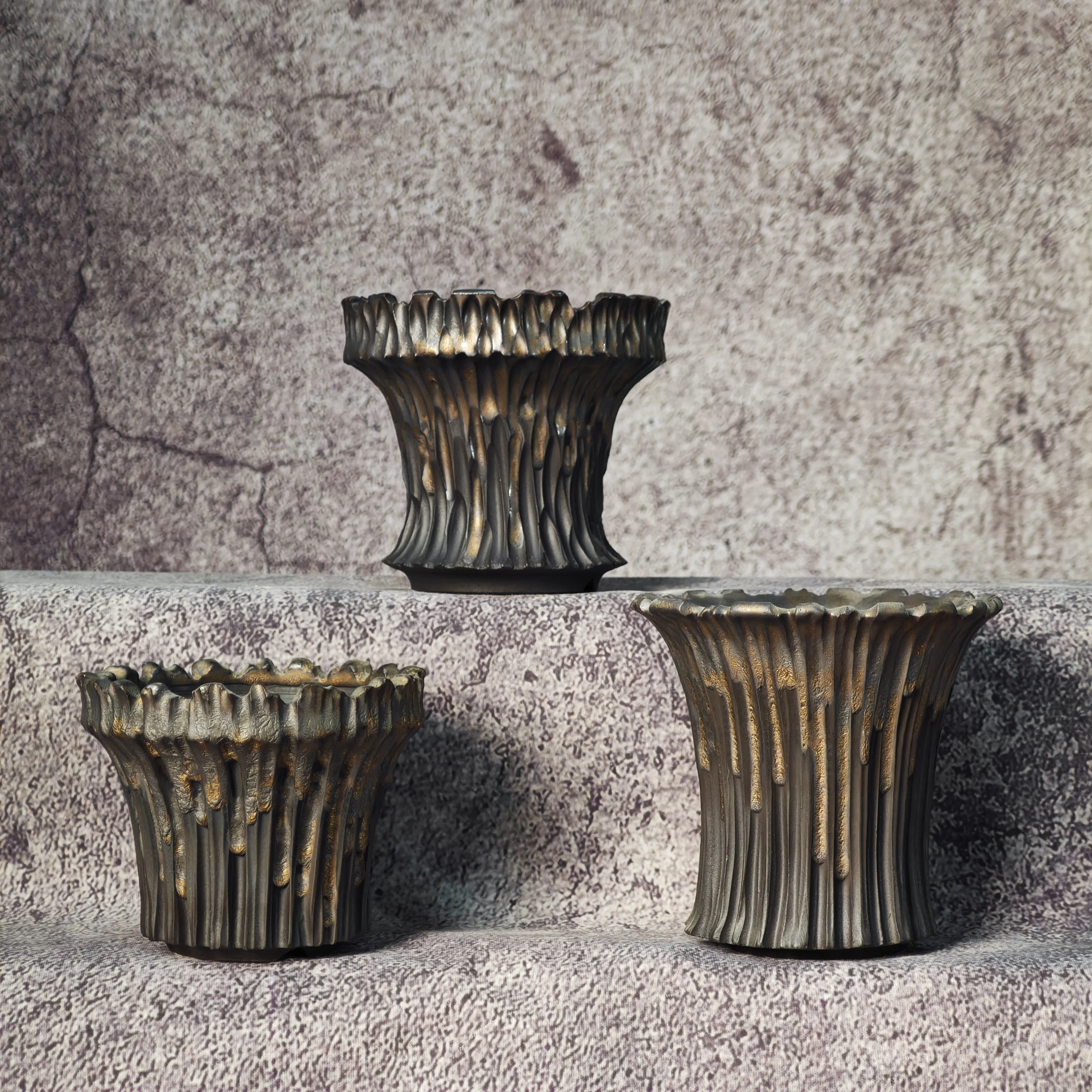 Handmade Ceramic Caudex Pots, Pottery Planters for Caudiciform Plants, Succulents, Cacti, Agave and Tropical Plants