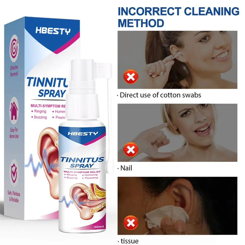 For Ear Cleaner Tinnitus Spray Treatment of Ear Canal Blockage and Hearing Hard Relieve Ear Discomfort Cleaning Solution