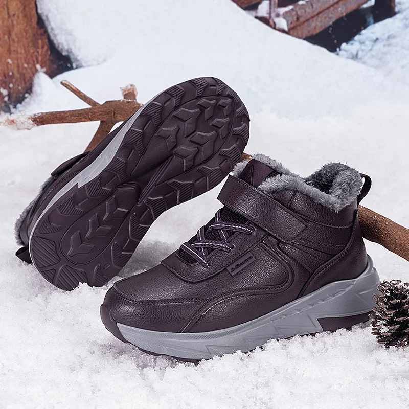 YRZL Men's Thermal Shoes Winter Warm Waterproof Anti Slip Hiking Boots Men Comfortable Outdoor Non Slip Outdoor Sports Boots