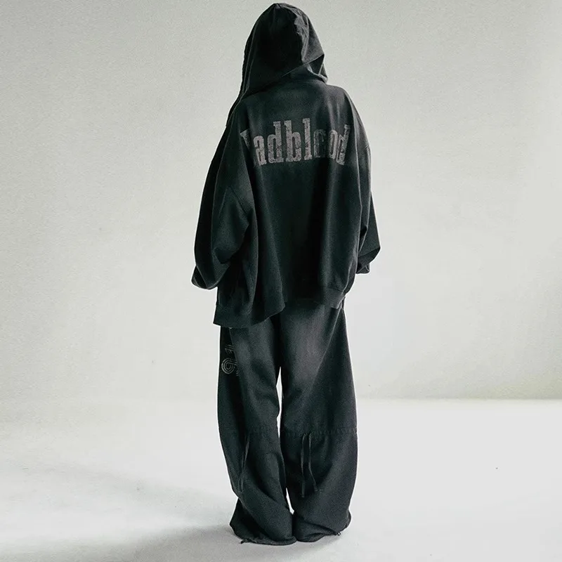 Badblood Sweatpants Korea Retro Casual Pants Women Loose Washed Old Sports Pants