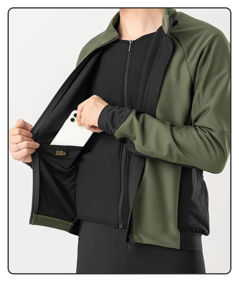 ROCKBROS Winter-Fahrradjacke 0 Grad Thermische Fahrradjacke Outdoor Warmer Fleece-Mantel MTB Fahrradtrikot Windbreaker Kleidung – Detail 6