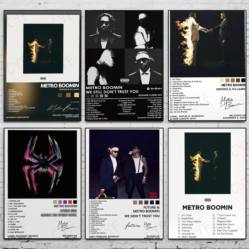 

Popular Rapper M-Metro B-Boomin Poster HD Self-Adhesive Wall Art For Living Room Bedroom No Fade Modern Home Decor Stickers