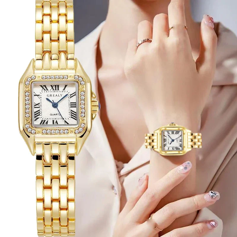 MAYZHISU Luxury Women's Watches Classic Brand Square Ladies Quartz Wristwatches Alloy Strap Business Female Clock Bracelet watch