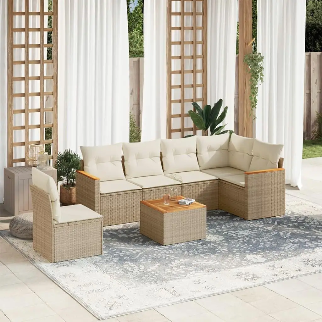 

Cozy Beige Garden Sofa Set for Outdoor Leisure Seating Modern Patio Furniture