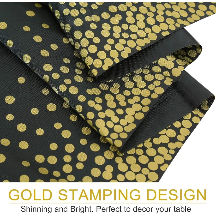 4 Pack Black and Gold Plastic Tablecloth for Rectangle Tables 54" x 108" Party Table Cover for Birthday Table Cloths for Gradua