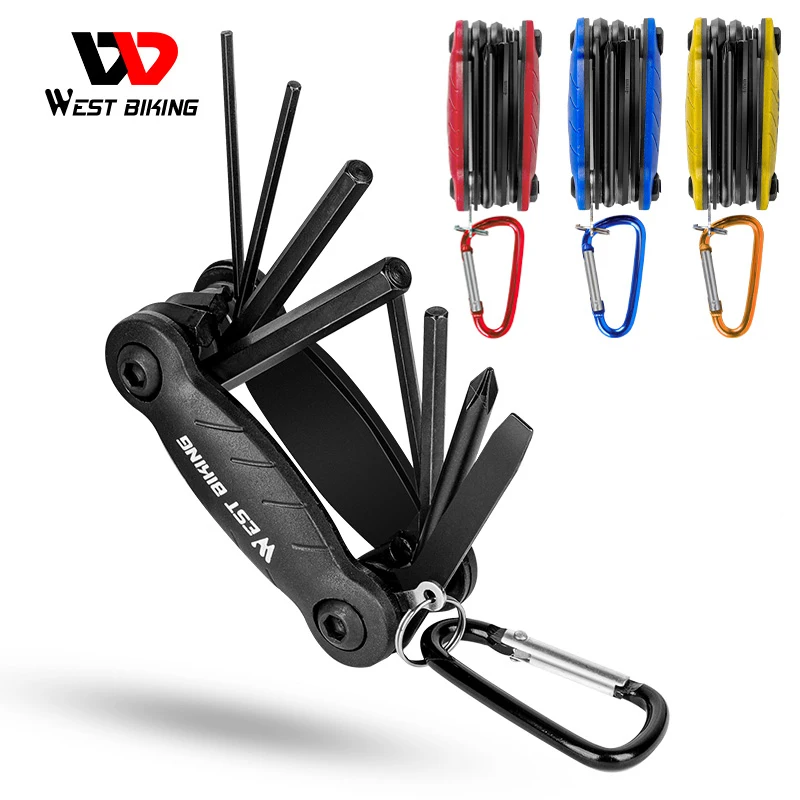 WEST BIKING 8 in 1 Bicycle Repair Tools Kit Steel Allen Wrench Screwdriver Cycling MTB Mountain Road Bike Maintenance Tools