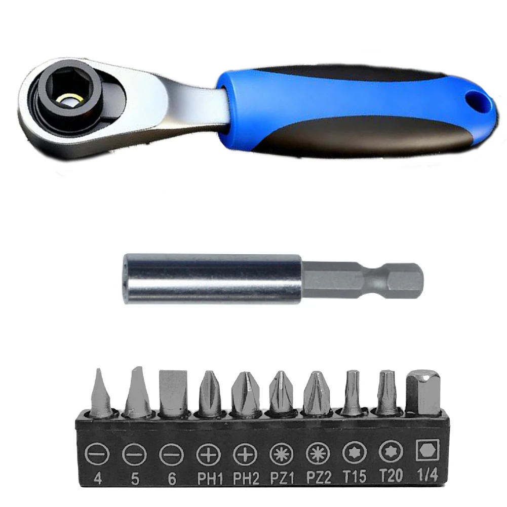 1/12PC Reversible Ratchet-Allen Key Wrench Ratcheting Hex Bolt Spanner DIY Hand Repair Tool Works With 1/4