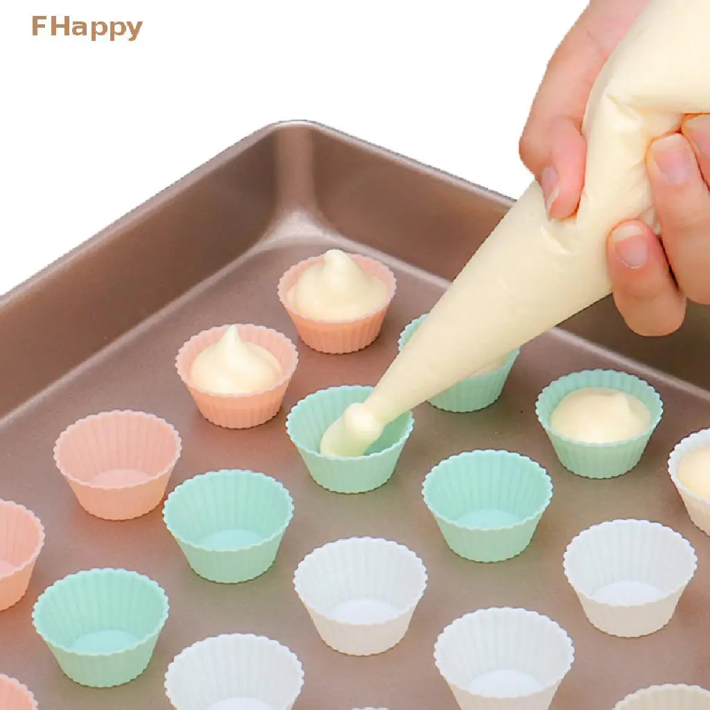 10Pcs/set Silicone Cake Mold Round Shaped Muffin Cup Mini Kitchen Tool DIY Decorating Tools