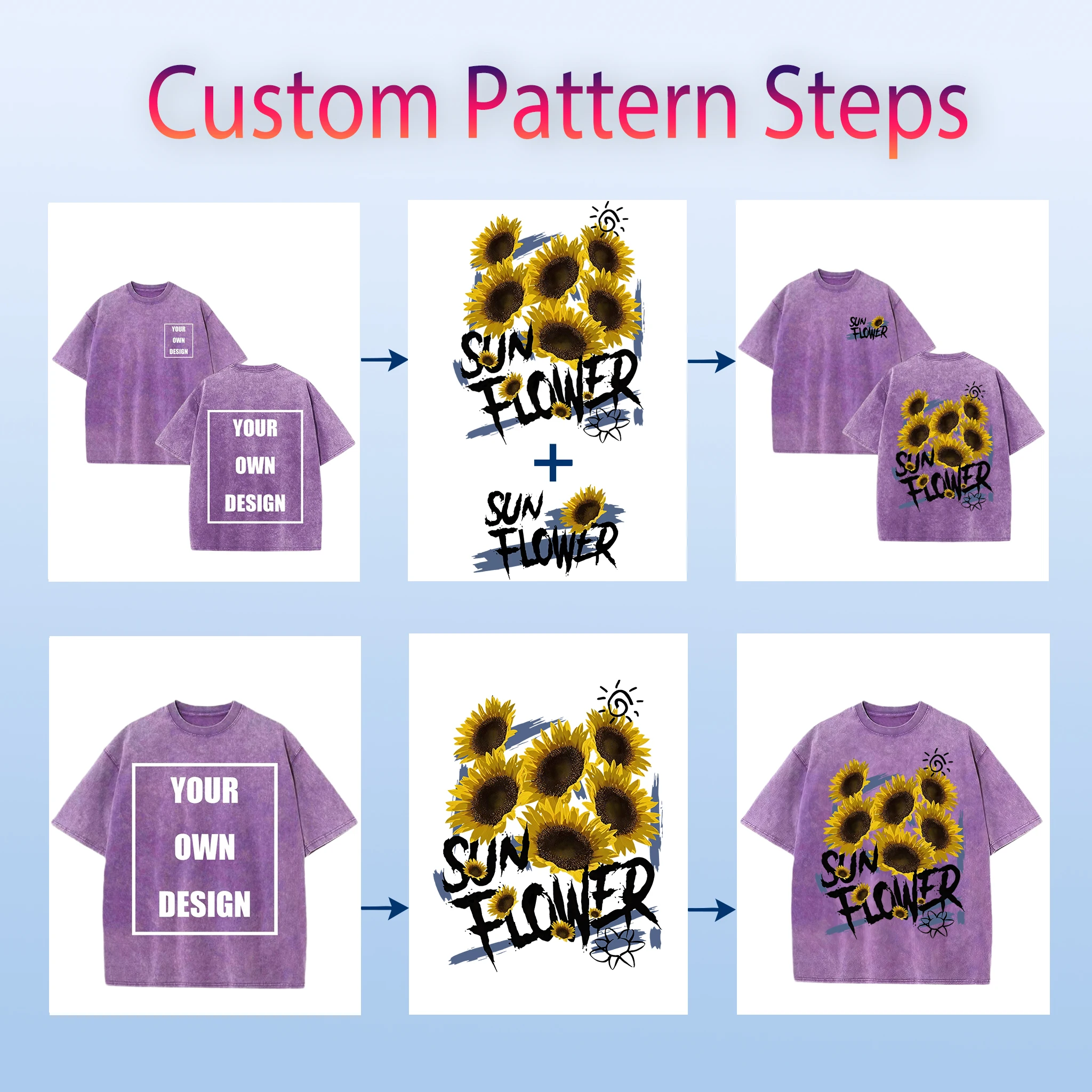 Custom Your Logo Print Summer Cool Snow Wash T-Shirt Cotton Casual Loose Short Sleeve Fashion Retro Tee Soft Couple Streetwear