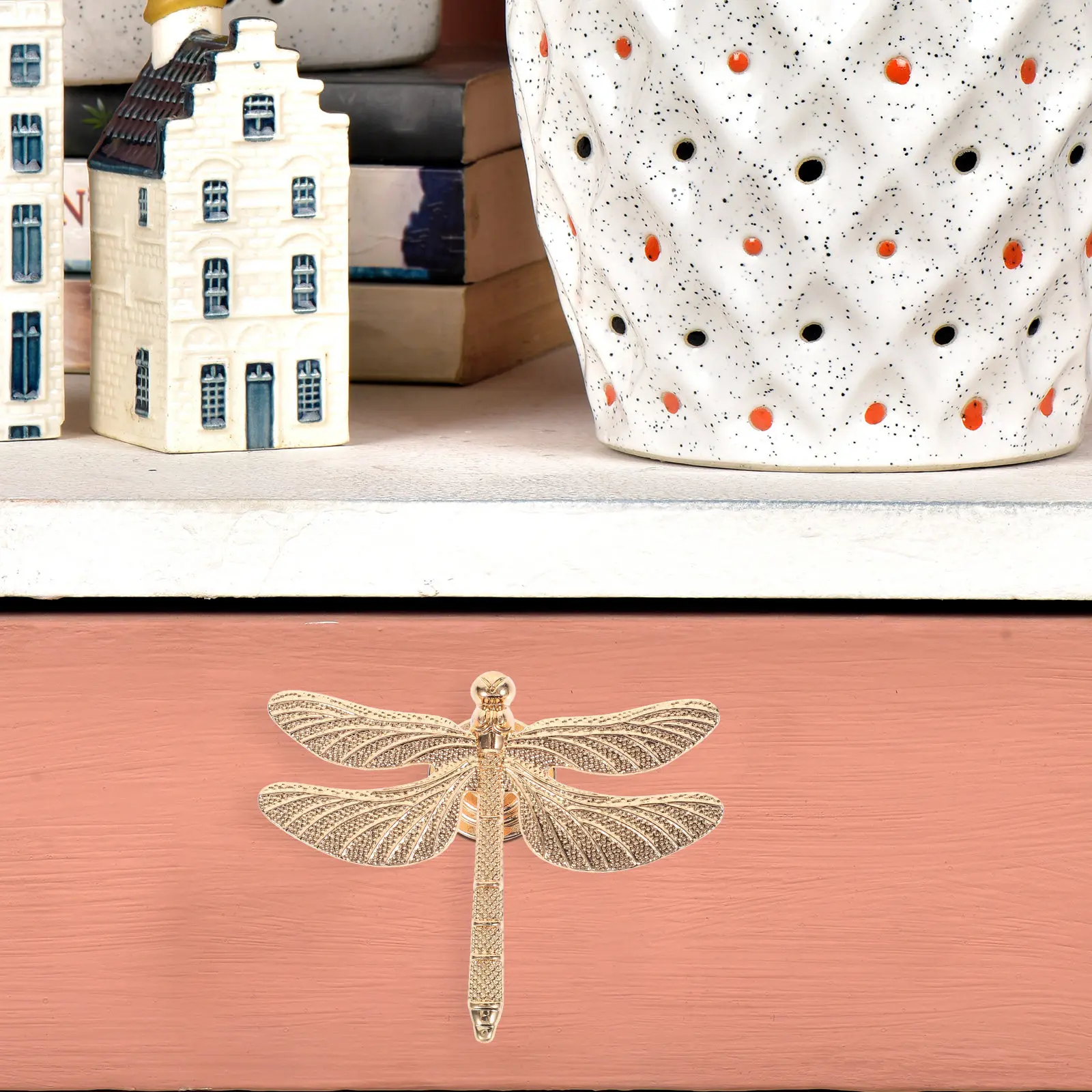 Alloy Dragonfly Knob Modern Cabinet Drawer Handle Small Size Lightweight Easy Install for Kitchen Wardrobe Dresser Cupboard