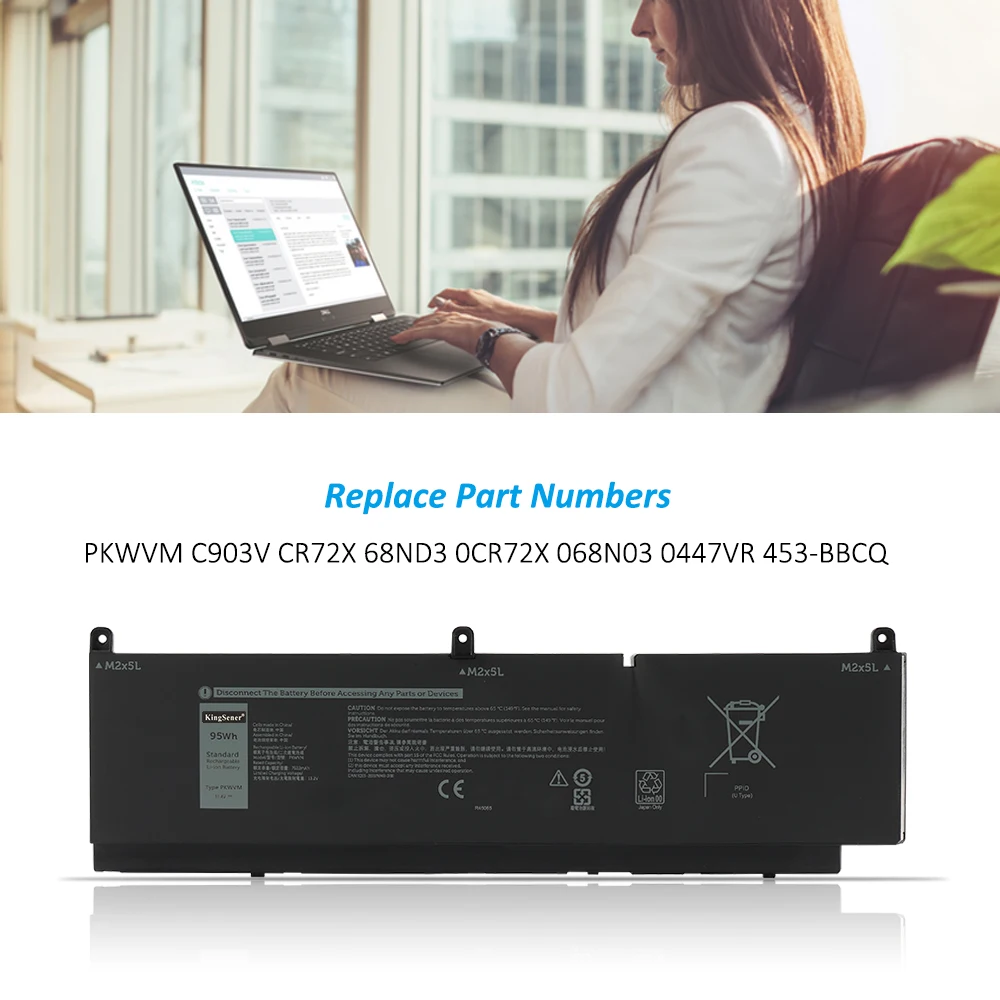 KingSener 95WH PKWVM L aptop Battery For DELL Precision 7550 7560 7750 7760 Series P44E P93F C903V CR72X 17C06 0CR72X