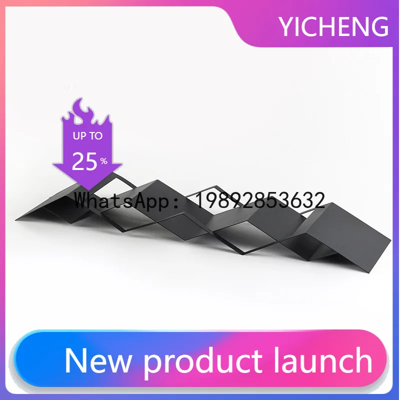 

ZF Modern Light Luxury Abstract Art Wave Folding Tray Ornament for Model Home Decoration and Display, High-end Storage