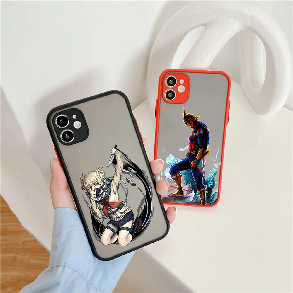 Matte Phone Case for iphone 16 14 13 15 Pro Max 8 7 Plus 12 11 Mini XR XS SE My Hero Academia Asui-Tsuyu Transparent Cases Funda