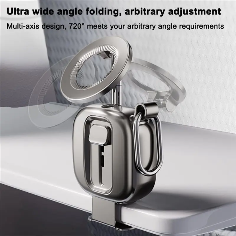 【SLEEK 】Travel Stand Adjustable 360° Rotation Foldable Portable Magnetic Phone Holder/Multifunctional Tripod Universal