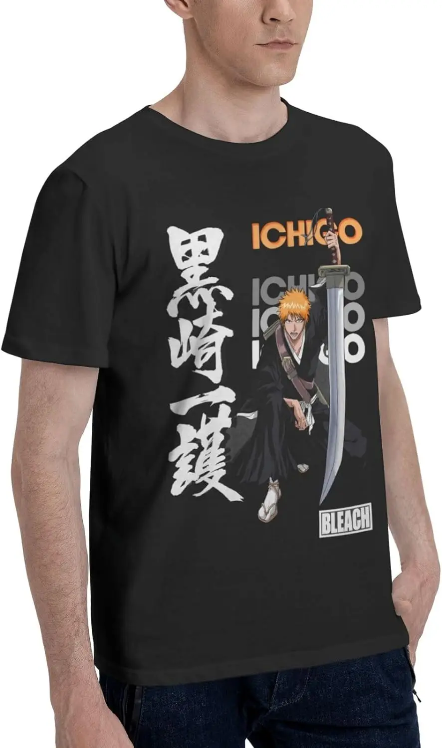 Unisex Daily Wear Anime Cotton T-Shirt Men Women Crew Neck Adult Shirt