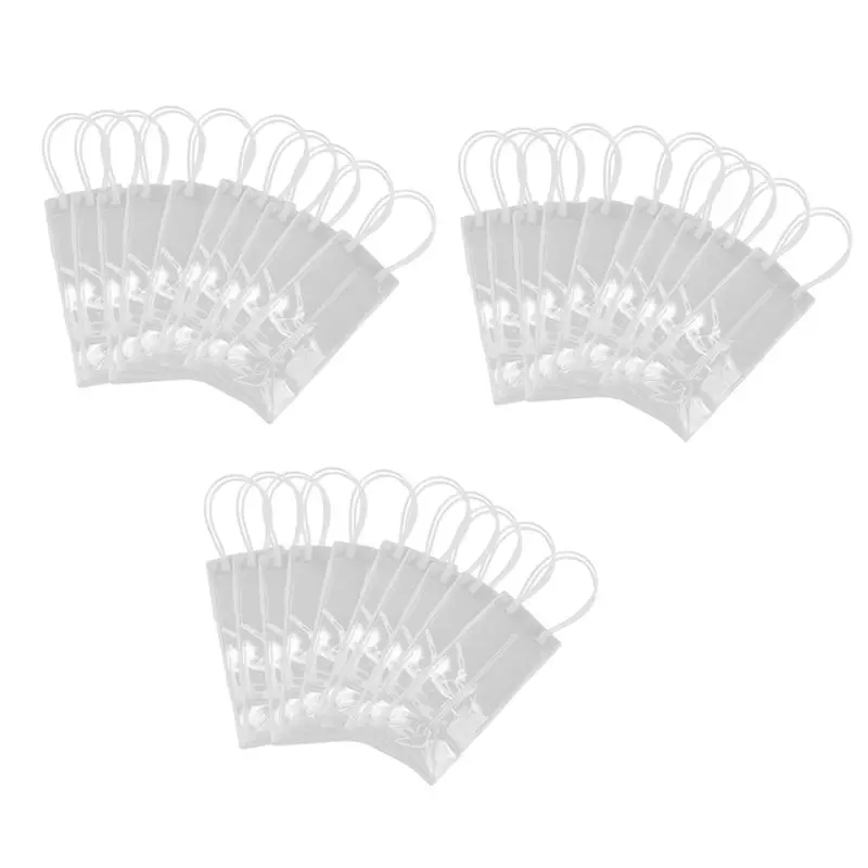 

TEXU Pack Of 30 Wine Cooler Bag Ice Bag Transparent PVC Portable Wine Bottle Cooler Bag Champagne Ice Bag With Handle