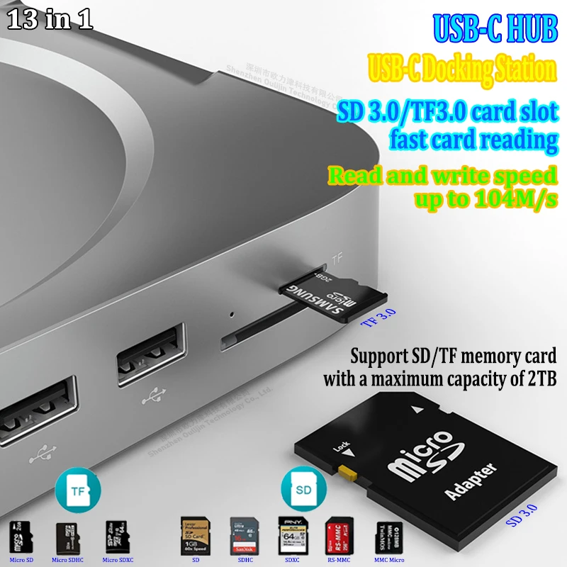 Imagem -06 - Acessórios para Laptop Hub Usb-c Docking Station Hdmi 4k Usb 3.0 Leitor de Cartão Vga sd tf de Alta Velocidade Integrado Gabinete de Disco Rígido Ssdhdd de 25 Polegadas para Apple Mac Mini