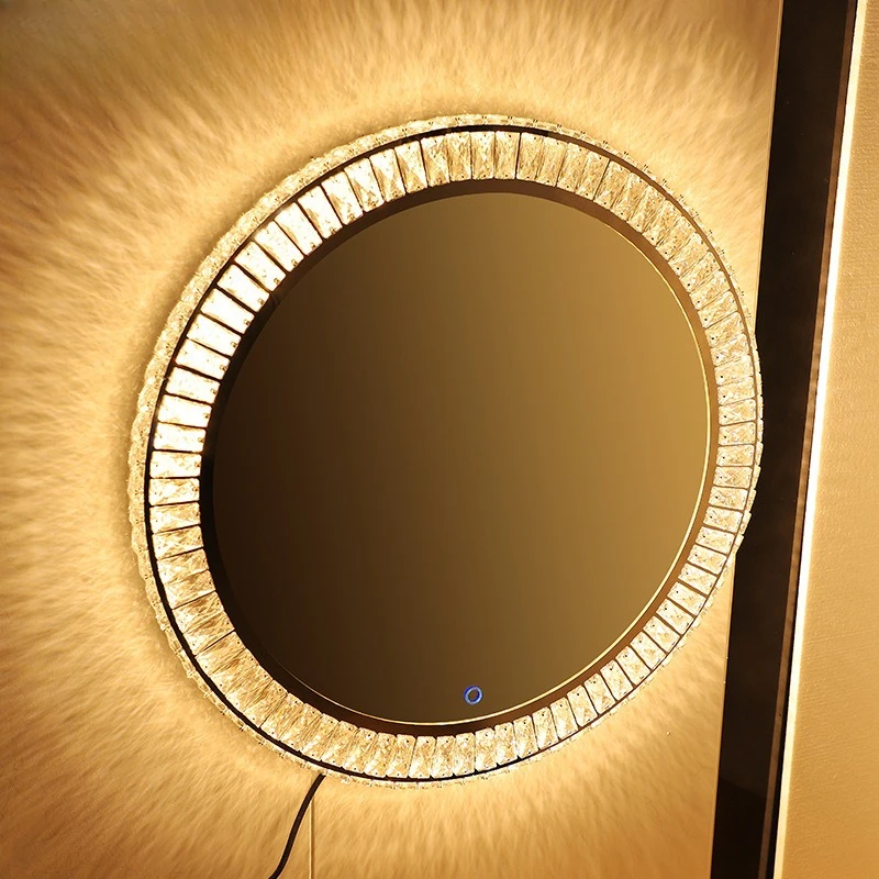 욕실 화장 거울 라미네이트 거울 스마트 벽걸이 크리스탈 화장 거울