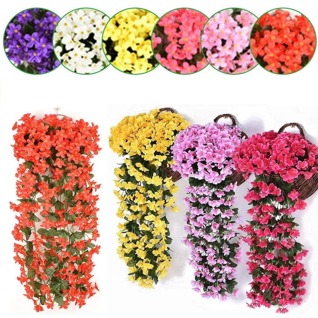 85 Cm Artificial Wisteria Fake Flowers Vine 190*Flower Heads For Hanging Basket Wedding Outdoor Home Party Decor