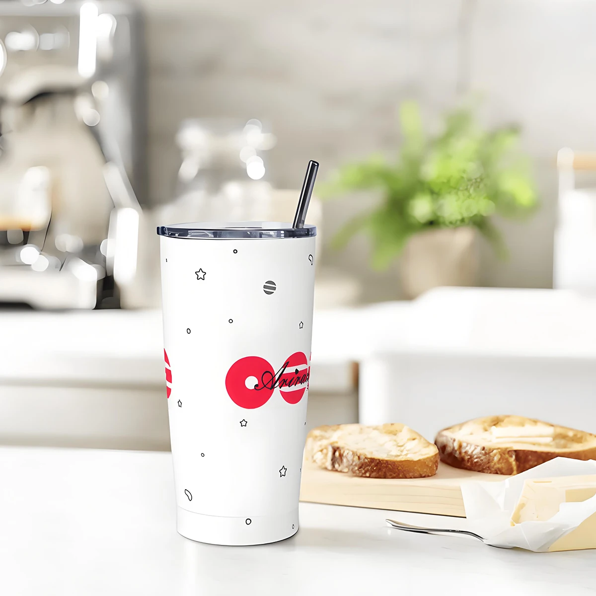 ‌40oz/20oz BT/S-ARIRANG Stainless Steel Vacuum Insulated Water Bottle - with Straw & Dual Lids, Perfect Gift for ARMY Fans