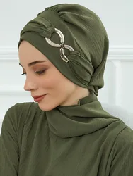 Ramadan hijab interni musulmani per donna turbante hijab con berretto islamico musulmano Jersey testa sciarpa Headwraps abbigliamento donna musulmana