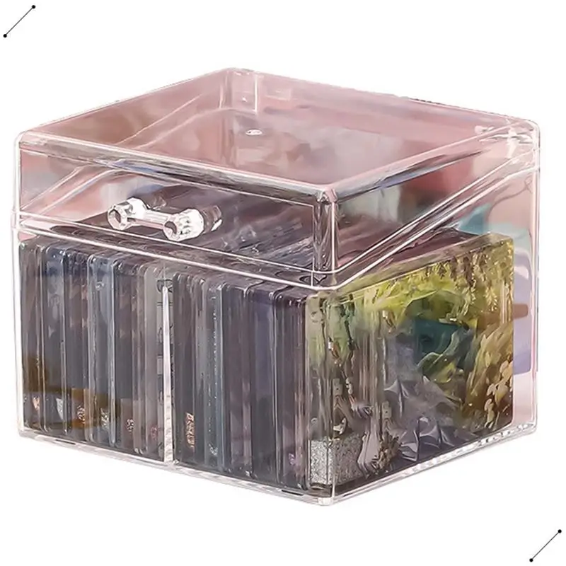 3PCS Photo Card Box Card Storage Box 3 Inch Plastic Storage Box School Stationery