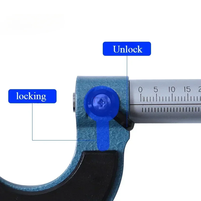 Mechanical Spiral Measuring Instrument An Outer Diameter Micrometer 0-25mm High Precision Portable and Easy To Use Hard Metal