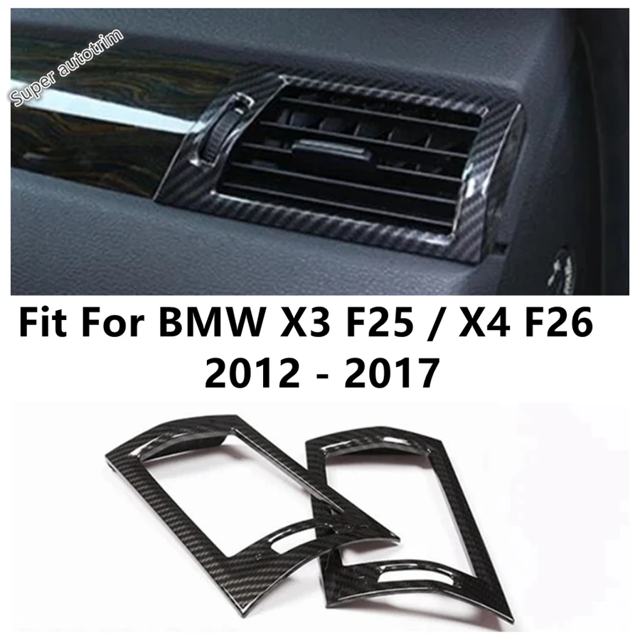 

Side Air Conditioning AC Outlet Vent Frame Cover Trim For BMW X3 F25 / X4 F26 2012 - 2017 ABS Carbon Fiber Accessories Interior