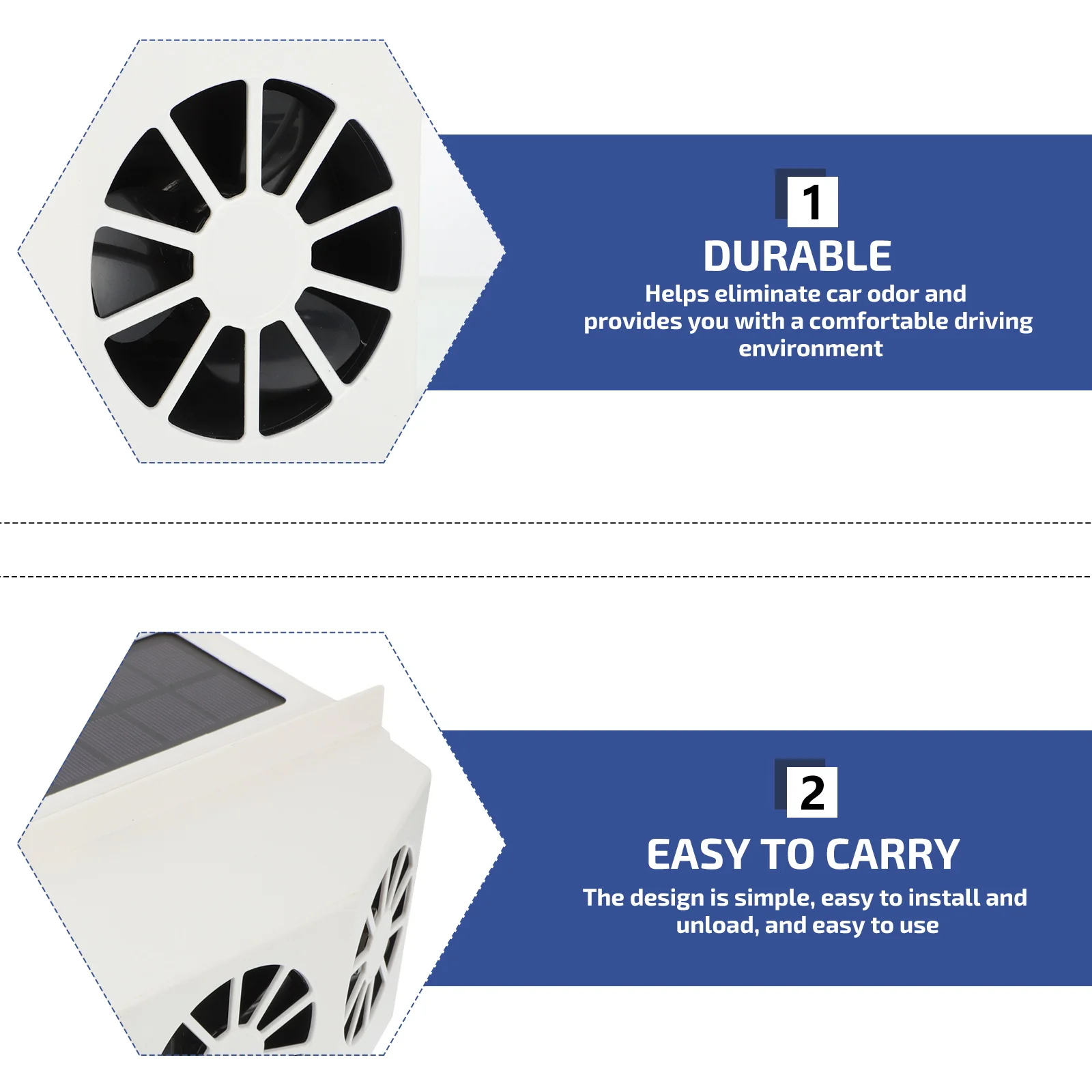 

Car Exhaust Fan Air Ventilation Cooler Window Solar Interior Freshener Powered Abs Outlet Deodorizer