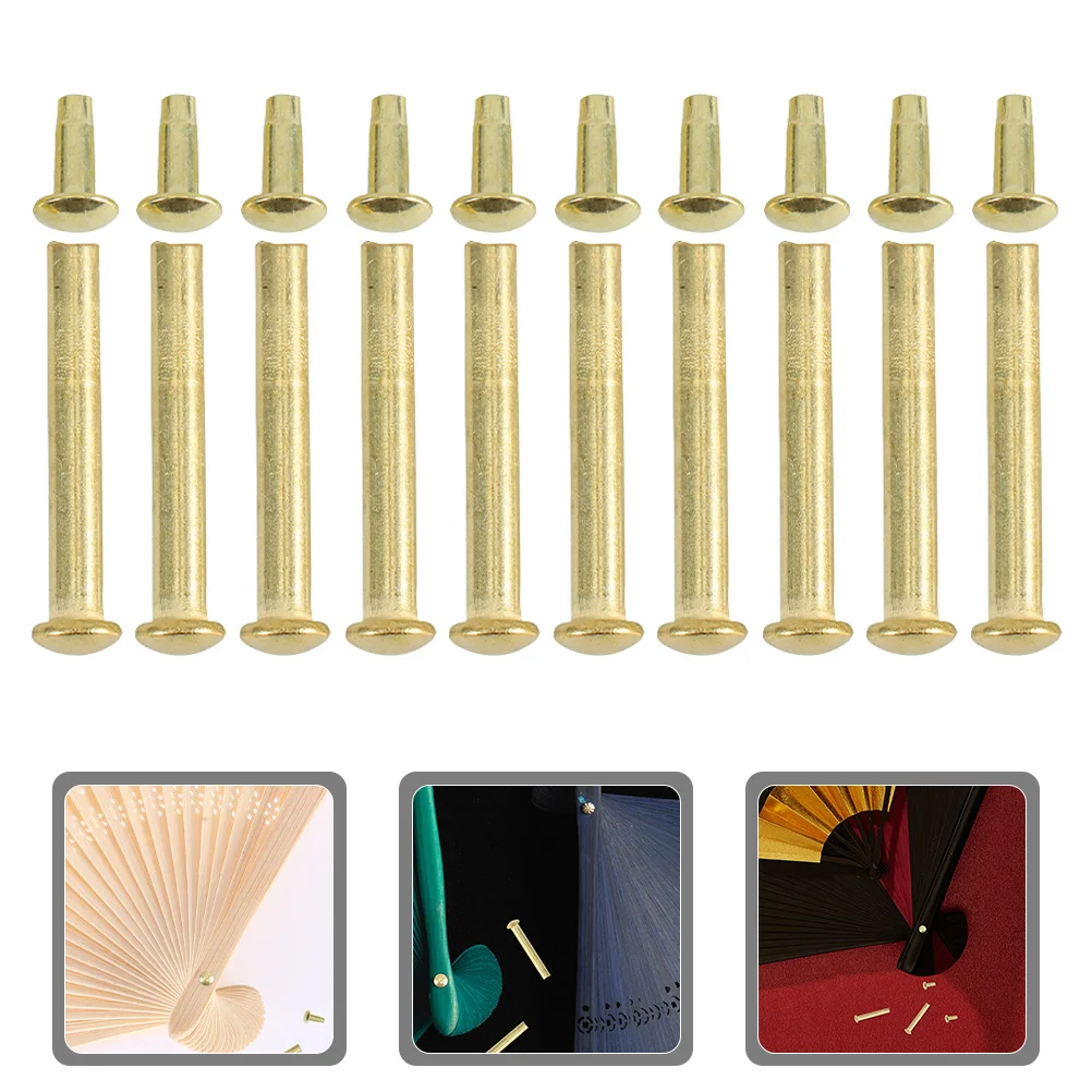 

10Sets Metal Rivets for Folding Fan Repair Kits Durable Stable Replacement Parts Easy Installation Versatile Supplies