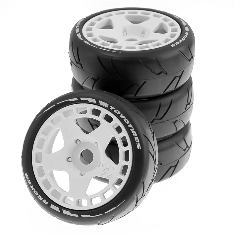 1Set 105mm Rubber Tire Plastic Wheel With 17mm Adapter For 1/8 On Road Rally RV RC Car HSP ZD Racing HPI WLtoys ARRMA SHE ZI