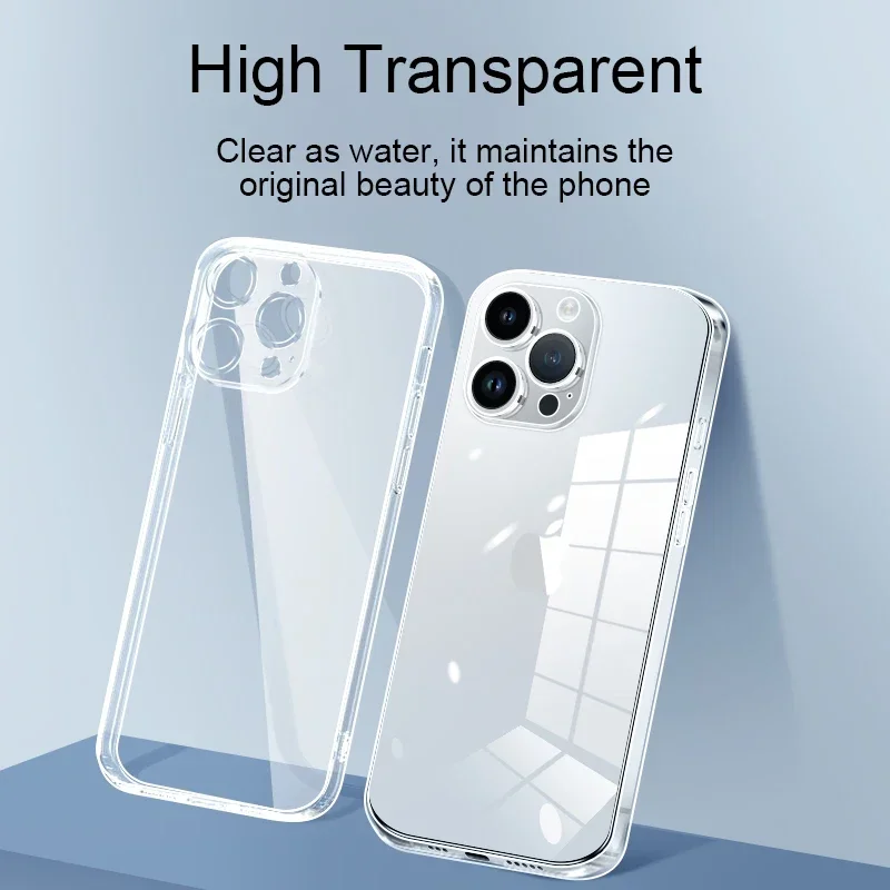 Ultra Thin Transparent Silicone Soft Case For Iphone 13 12 Mini 11 14 15 Pro Max Xs X Xr SE 2022 7 8 Plus Clear Slim TPU Shell image 3
