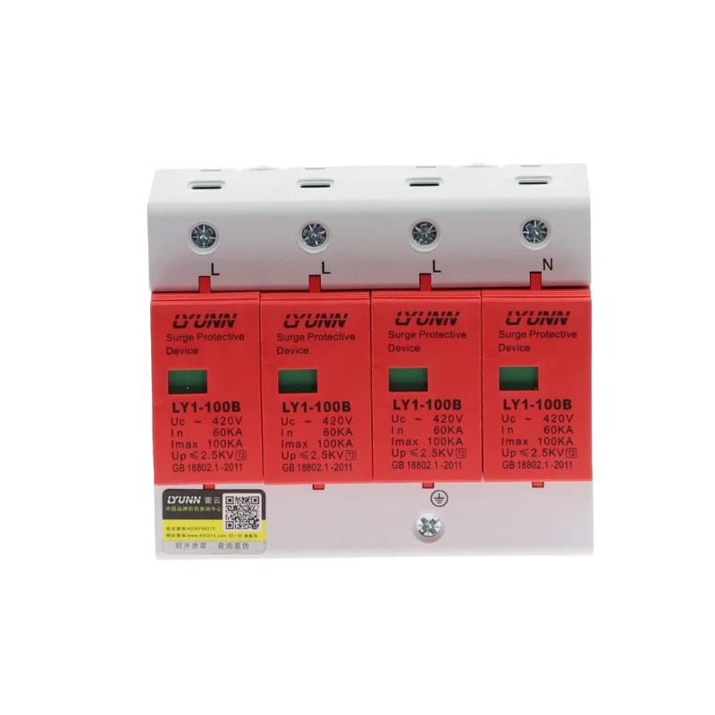 AC SPD 4P 60KA~100KA 420V House Surge Protector Protection Protective Low-voltage Arrester Device