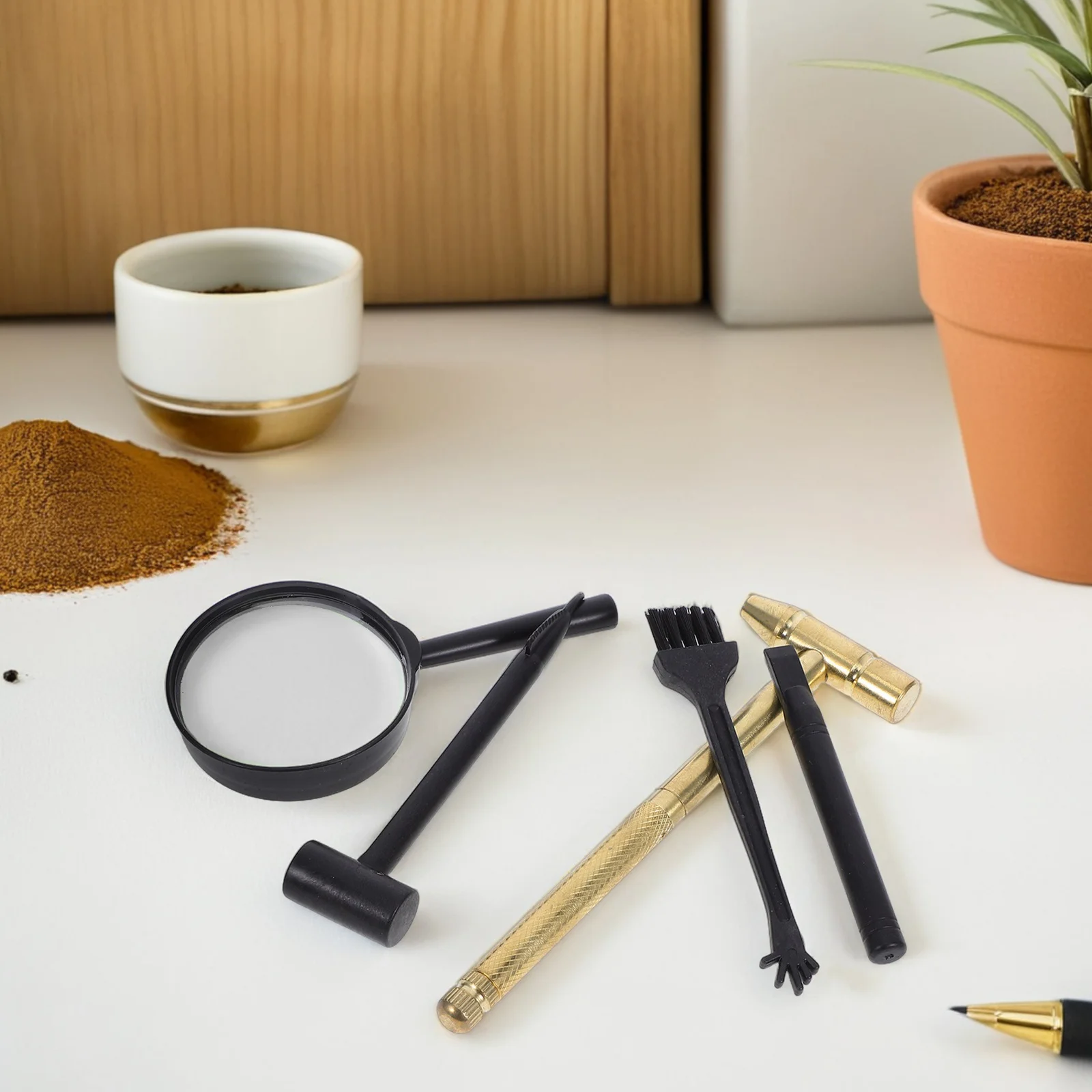 

1 комплект, детские садовые инструменты, молоток для археологических раскопок, щетка, лопата, стебель, научные наборы, воображающий игровой набор