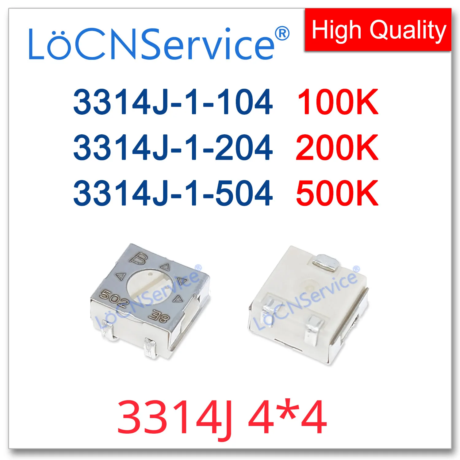 60PCS 500PCS 100% Origin BOURNS 3314J 4*4 100K 200K 500K High Quality Trimming Potentiometer 3314J-1-104E 3314J-1-204E 504E 