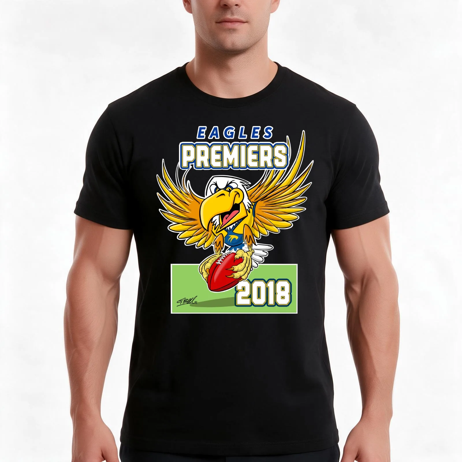 ORIGINAL Eagles Premiership Memorabilia 2018 T-Shirt, Summer Casual Cotton Tee, Oversized Streetwear Tops, Vintage Graphic Print