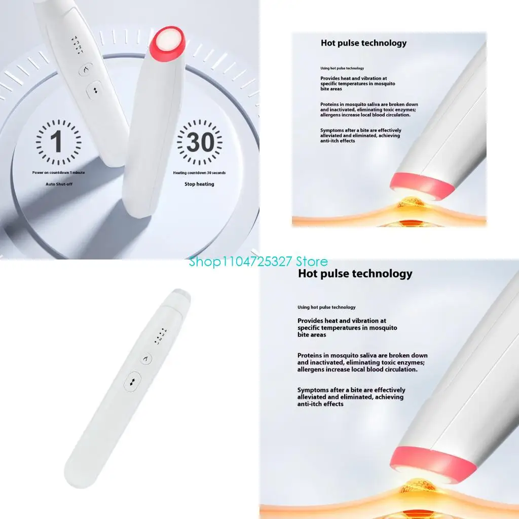 

D8KF Heat Pulse Portable Itch Relief Pen Fit for Insect Mosquitoes Bites Fast Soothing Outdoor Use Camping Hiking and Travel