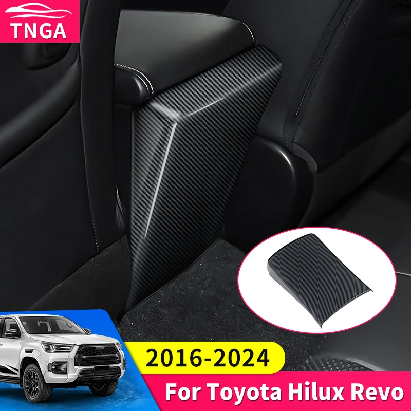 

For 2016-2024 Toyota Hilux Revo Pickup Truck Rear Air Vent Outlet Panel Carbon Fiber Texture Anti-Kick Interior Trim Accessories
