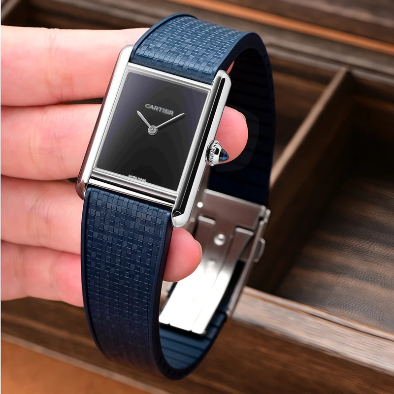 Skin-Friendly Mosaic FKM Watch Strap for Grand Seiko Omega Speed Master Available in 19mm 20mm 21mm 22mm Sizes