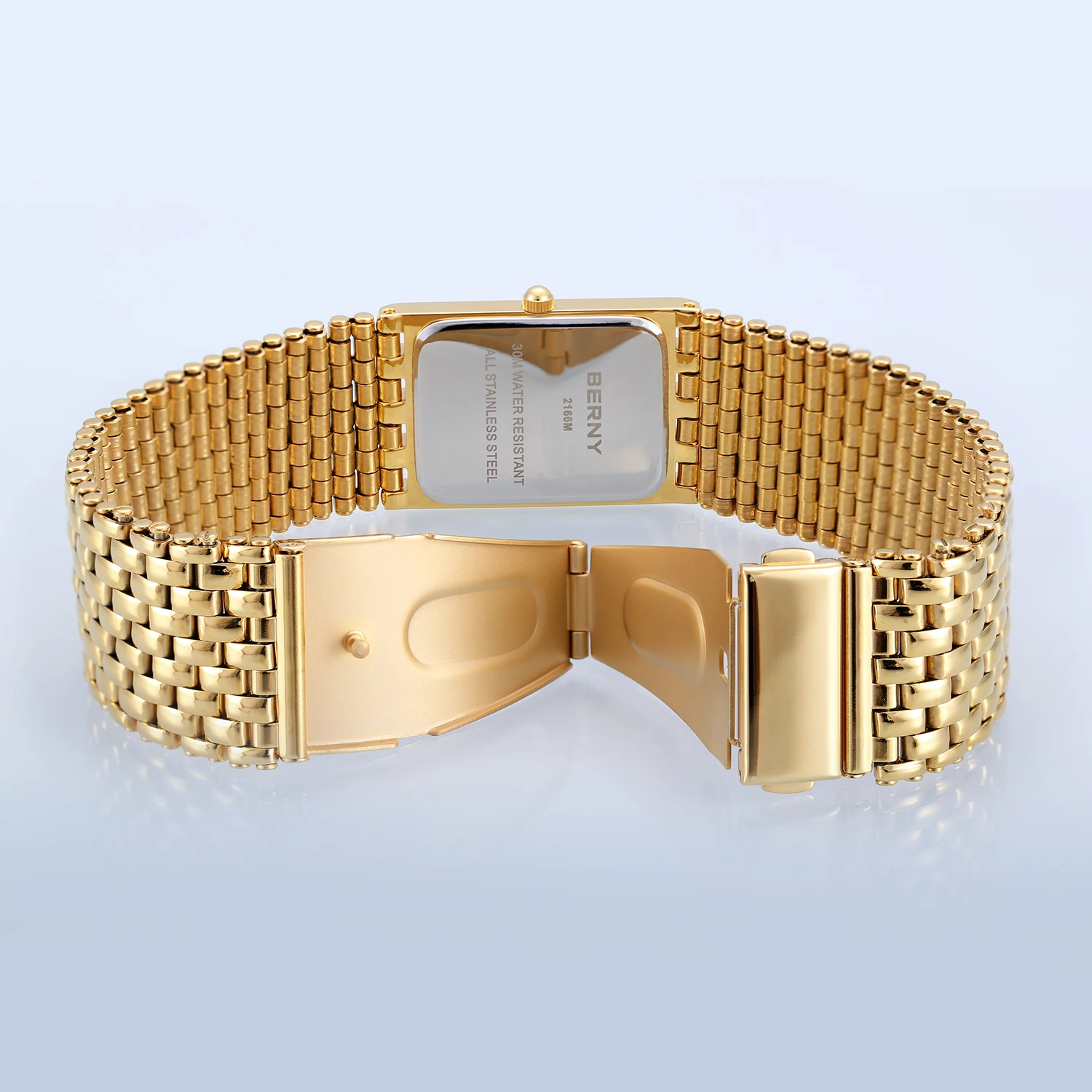 relojes para hombre reloj hombre Reloj de pulsera rectangular de lujo para Hombre, de cuarzo, de acero inoxidable, resistente al agua hasta 3ATM,